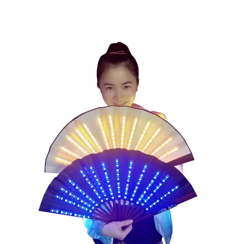 

LED luminous fan ten-inch folding fan can be inscribed Douyin dancing fan bar KTV square dance atmosphere annual meeting