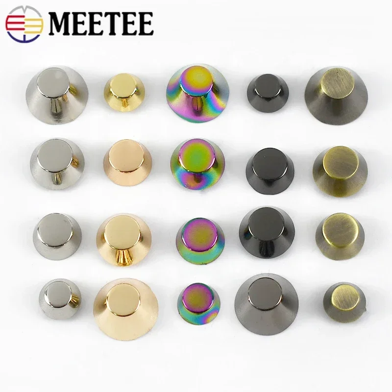 8-16mm Metal Leather Buckle For Bag Oval Nail Rivets Handbag Decoration Studs Button Screw Spikes Buckles Nails DIY Accessory