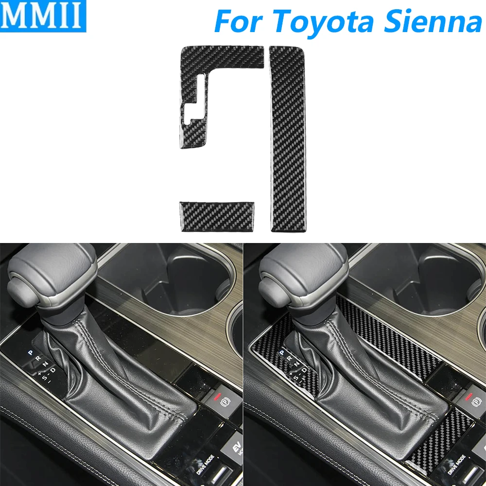 

For Toyota Sienna 2021-2026 Carbon Fiber Central Control Gear Shift Button Panel Cover Trim Car Accessories Decoration Sticker