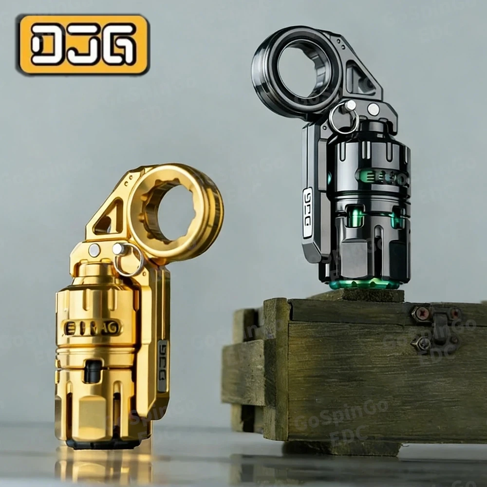 DJG EDC DESTROYER Zirconium Composite Toy Original Design Ratchet Spinner Push Slider Ring Spinner Tuning Fork Fidget Toys Adult