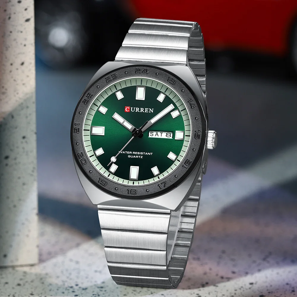 Curren 8164 Fabrik uhr Männer braun Kalender Sport Militär männliche Uhr Top Marke Luxus Original Pu Lederband Armbanduhr