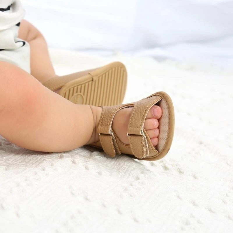 الرضع الأولى ووكر أحذية طفل عدم الانزلاق بولي Sandal صندل أحذية الصيف المطاط وحيد أحذية أطفال Prewalker أحذية للرضع 0-2Y 15UB