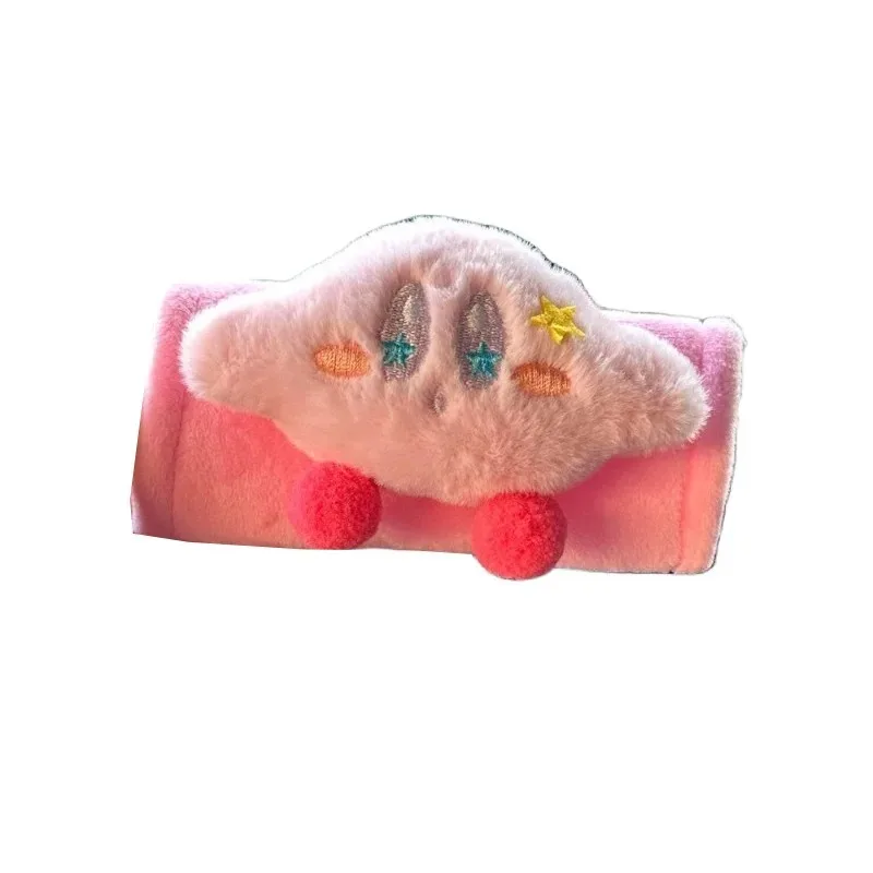 Kawaii كيربي مسند ذراع السيارة غطاء من القطيفة للنساء الكرتون سقف مسند الذراع الأمامي الغطاء الواقي قبضة السيارة المضادة للاحتكاك الداخلية هدية #6