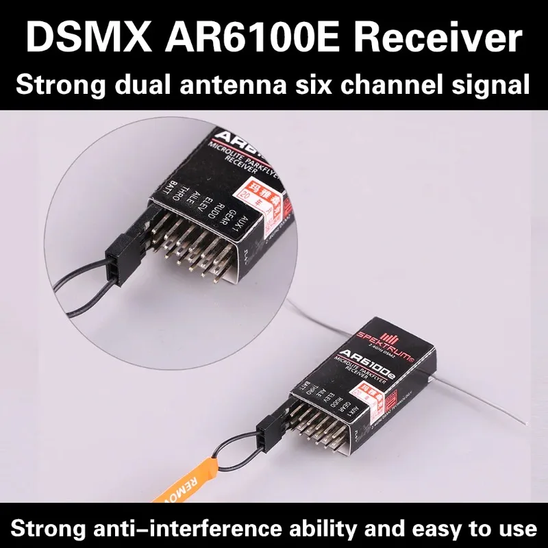 

AR6100E 6-Channel Receiver for Spektrum DSM2 JR 2.4GHz Micro Aircraft Helicopter - Six-Pass Channel Receiver DX/DSX