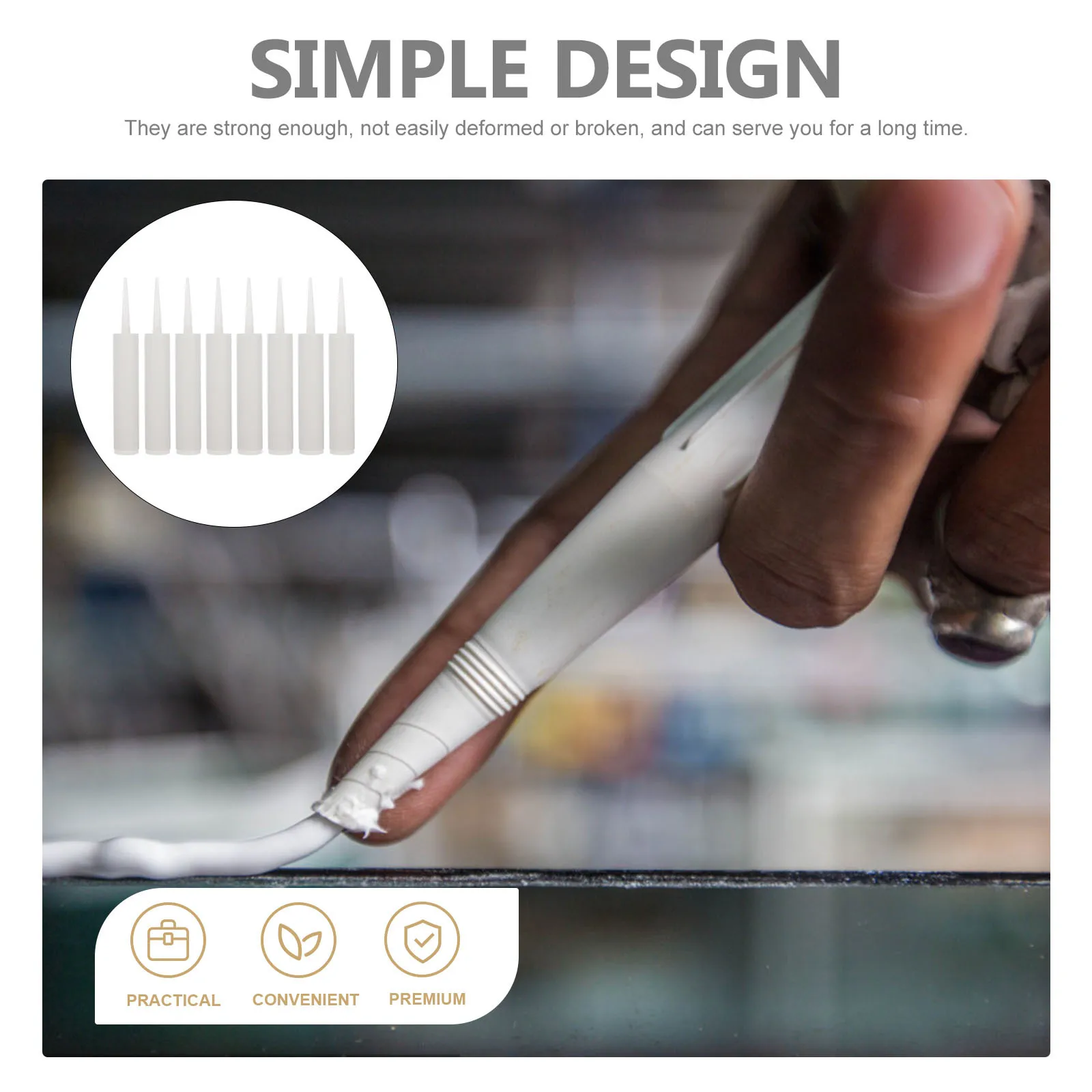 

8Sets Glass Glue Empty Tubes Refillable Plastic Caulk Tubes for Doors Windows Kitchen Bathroom Sealant Application