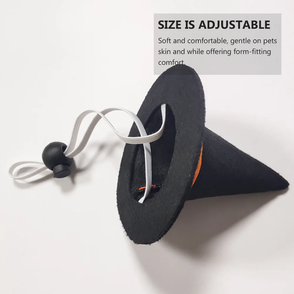 

3Pcs Cosplay Pet Hat Elastic Buckle Stylish Pointed Headpiece Soft Material Halloween Party Costume Pet Halloween Hat