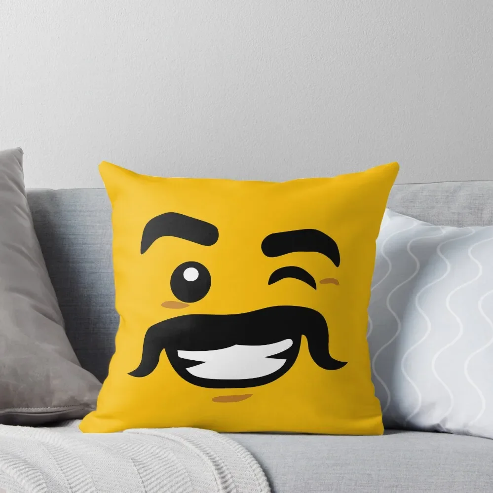 Brick Face - Moustache Guy 2 Throw Pillow Sofa Cushions Covers Sofa Decorative Covers luxury decor pillow