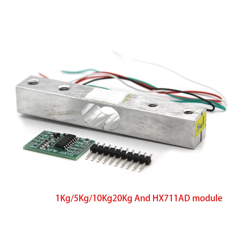 Czujnik masy ogniwa obciążnikowego 1KG 5KG 10KG 20KG Moduł HX711 Waga elektroniczna Czujnik ciśnienia ważącego ze stopu aluminium Moduł reklamowy