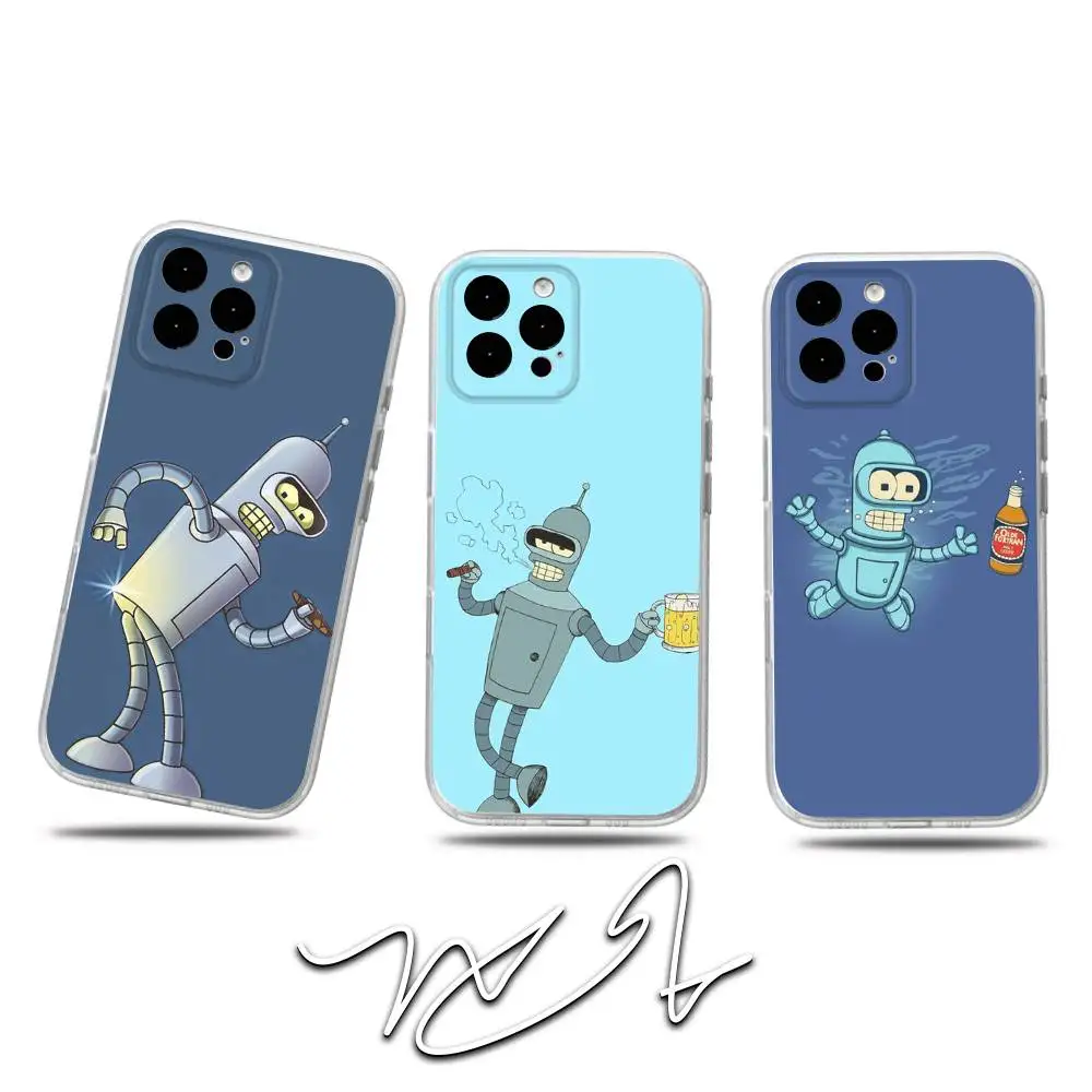 

Futurama B-Bender Funny Phone Case For iPhone 17,16,15,14,13,12,11 Pro,Max,Plus,X,XS,XR,SE4,E Mini Transparent Soft Cover
