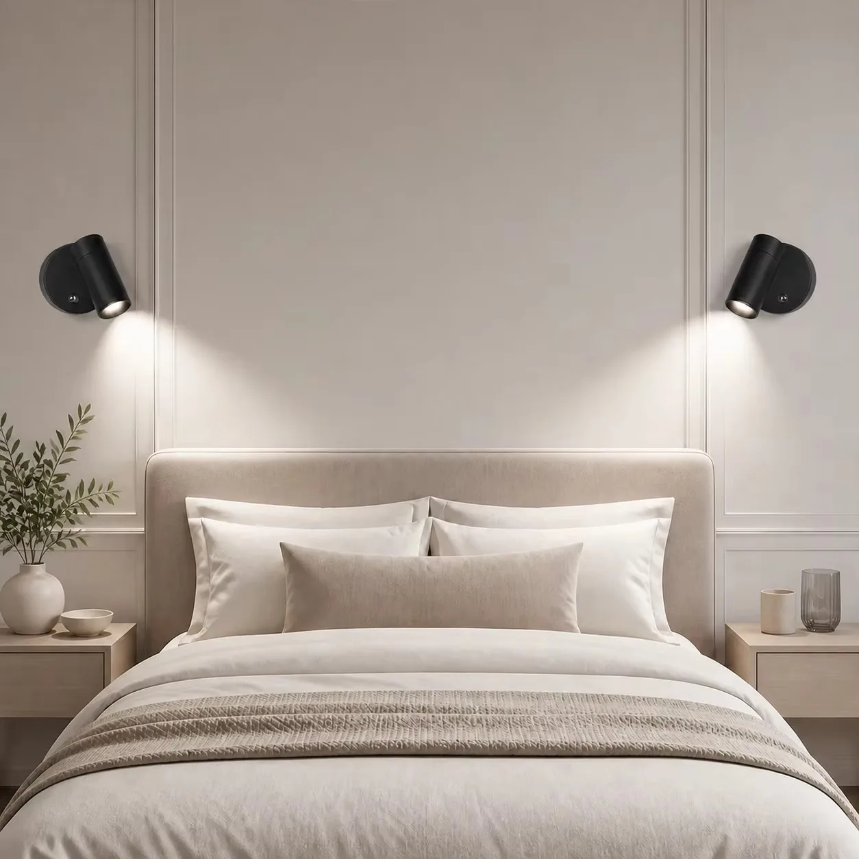 1/2 Pack Rechargeable Magnetic Wall Sconce, LED Wireless Reading Light with Touch Dimming Control and Adjustable Head for Bedroo