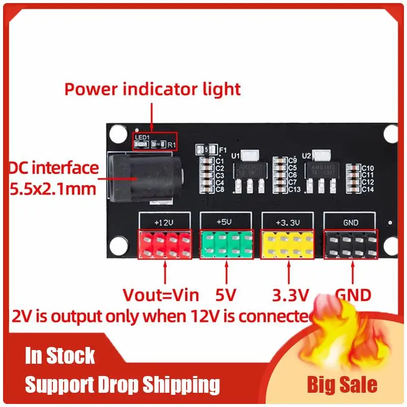 Mejores OFERTAS Módulo de conversión de voltaje de salida multicanal Módulo de conversión de voltaje 3,3 V 5V 12V