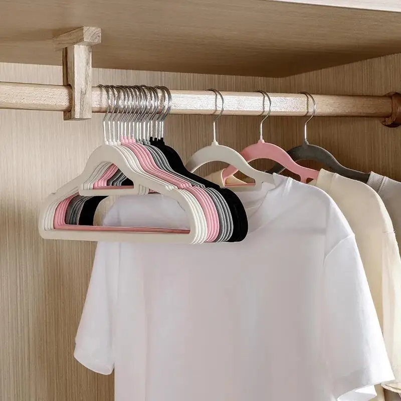 10/20Pcs Flocked Hanger Home Non-slip Velvet Hangers Elegant Coat Clothes Hanger Strong Durable Racks Hanger