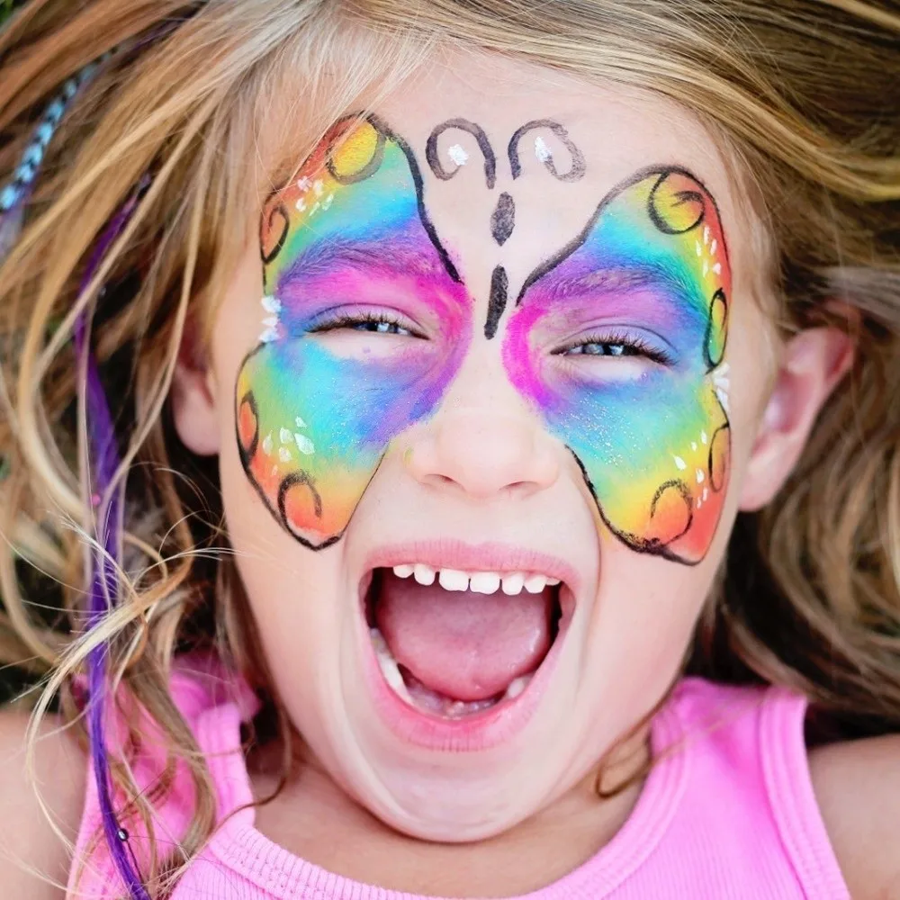 6 قطعة/المجموعة النيون الأشعة فوق البنفسجية توهج الوجه الطلاء تلوين للذوبان في الماء قابل للغسل طلاء الوجه Penp توهج في الضوء الأسود غير سامة