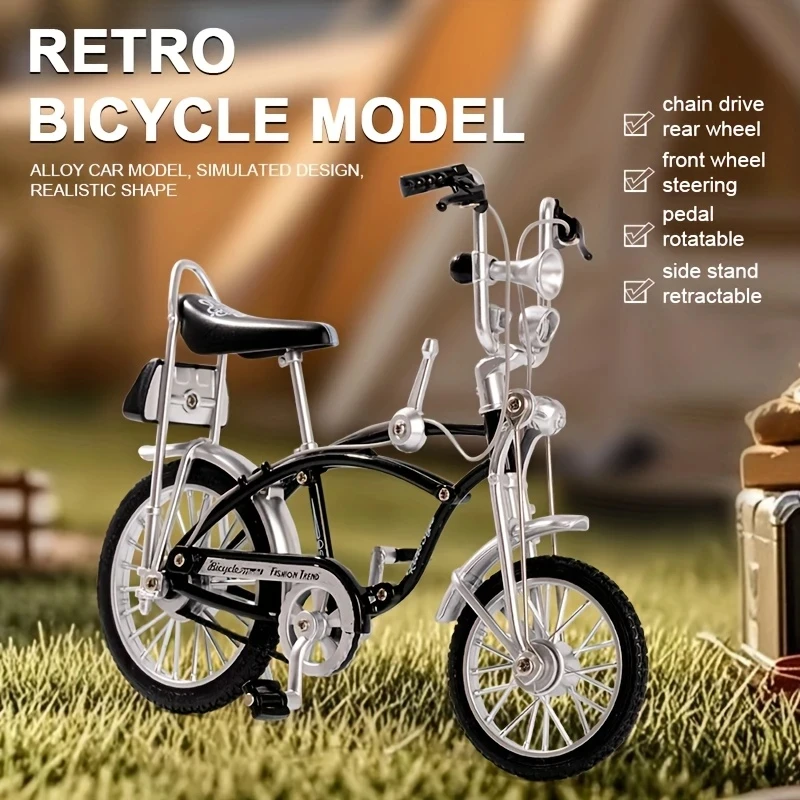 Retro bicycle model, vintage metal bicycle accessories, desktop mini retro style, alloy classical bicycle,home decoration gift