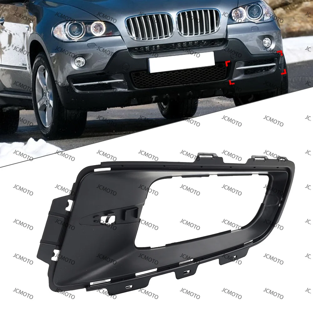 1pc For BMW X5 E70 2006 2007 2008 2009 2010 Left or Right Car Front Bumper Grille Bezel Fog Light Cover Frame Trim Replacement