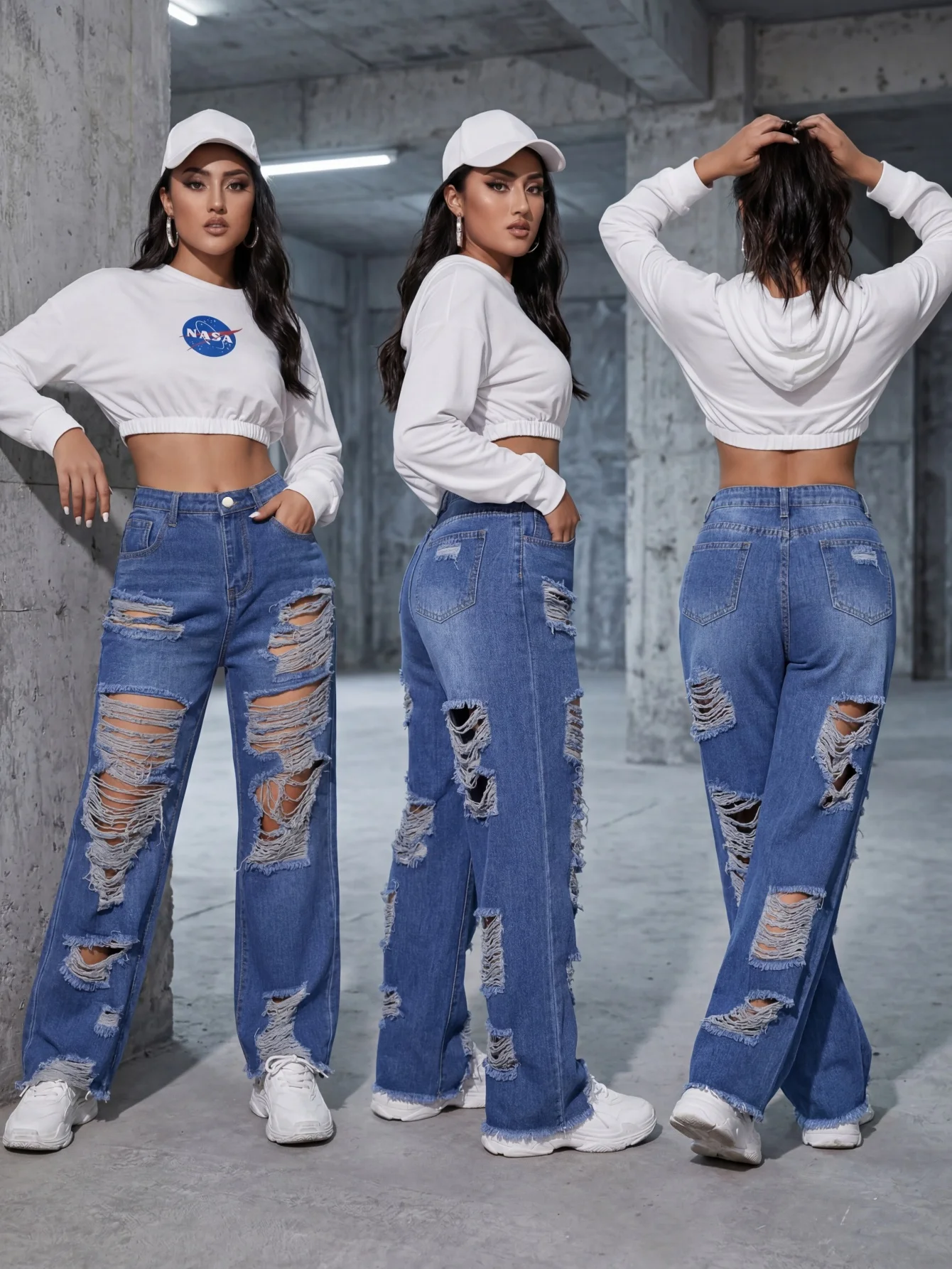Street Fashion Reviews - Trendy Women's Ripped Jeans Pants Street