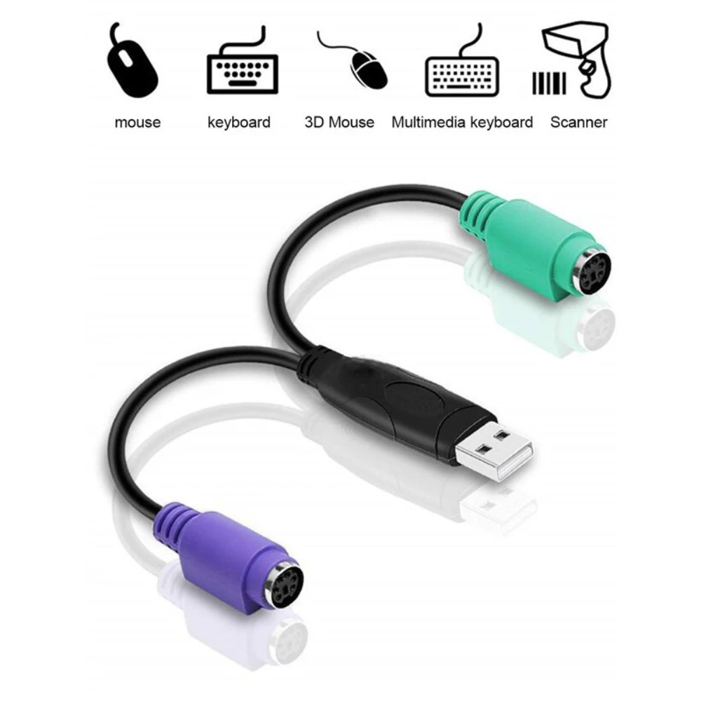

Line Connector Usb To Ps2 Extension Splitter Converter Cable USB to PS2 Cable 6 Pin PS2 Adapter USB Male to 6 Pin Female