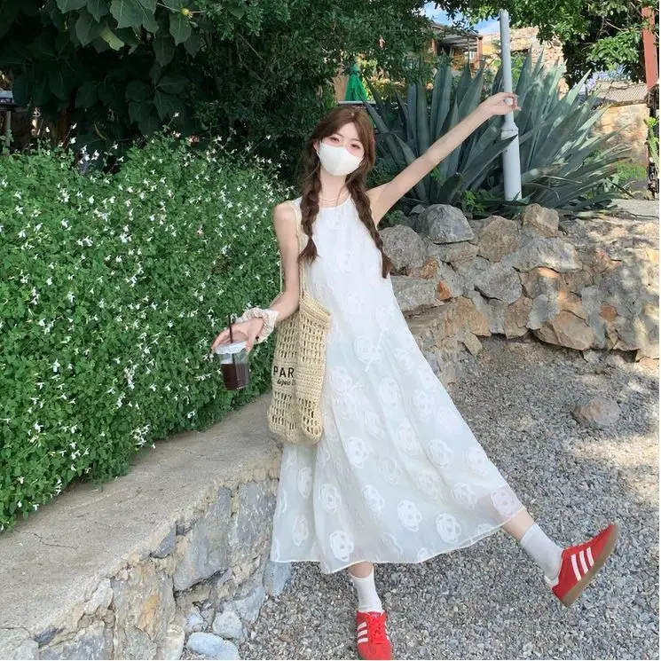 Jurken Mouwloos Dames Rozen Lente Asymmetrie Diagonaal Schuin Bias Schuin Getailleerd H-lijn Stedelijk woon-werkverkeer Modern Minimalistisch