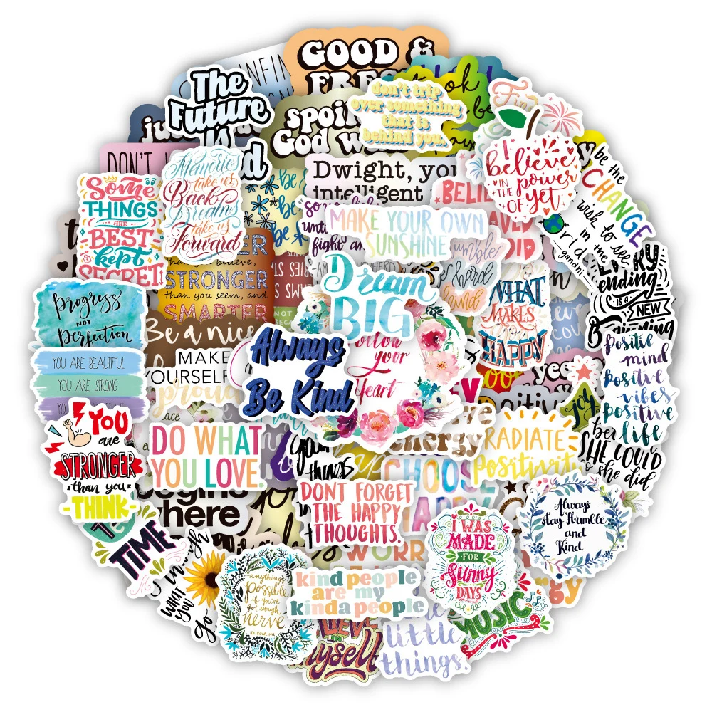 

10/30/50/100pcs Motivational Phrase Stickers Encourage Inspirational Decal Decorative Scrapbooking Stationery Study Room Kid Toy