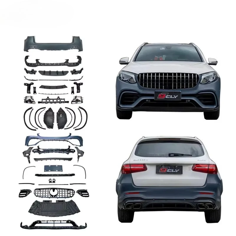 

Car Bumper for 2016-2018 GLC Class W253 Upgrade GLC63 Body Kit Bumper Grille Rear Bumper Fender Flare Exhaust Pipe