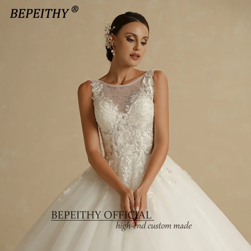 BEPEITHY-Robe de mariée princesse en dentelle blanche pour femme, vintage, courte, train, patients, Rh, 2023