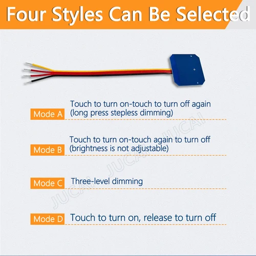 Imagen 2 del producto 5V-24V 3A tablero de madera penetrante táctil/accesorios de interruptor de sensor de escaneo manual, para gabinetes de madera/vidrio/acrílico/interruptor táctil de armario