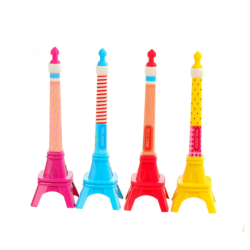 

12pcs Creative Novelty France Eiffel Tower Shape Personalized Promotional Ballpoint Pens Office School Supplies Students