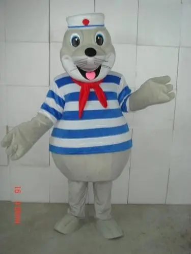 Nieuwe Volwassen Karakter Seal Sailor Mascot Kostuum Halloween Kerst Jurk Full Body Props Outfit Mascotte Kostuum