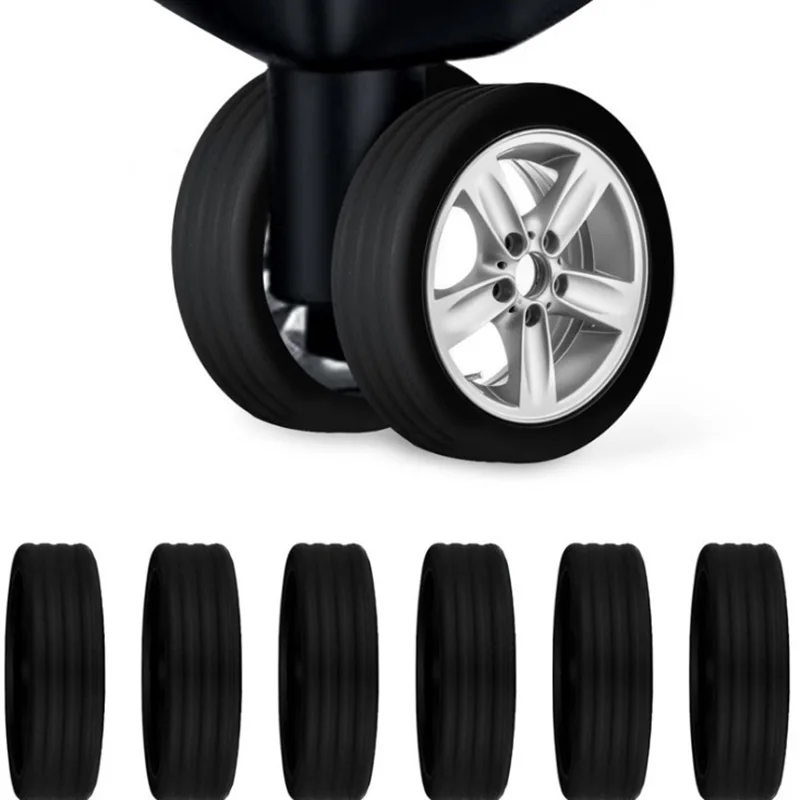 8pcs Luggage Casters Protective Cover Luggage Universal Wheel Shock Reduction Noise Reduction Pulley Silicone Cover