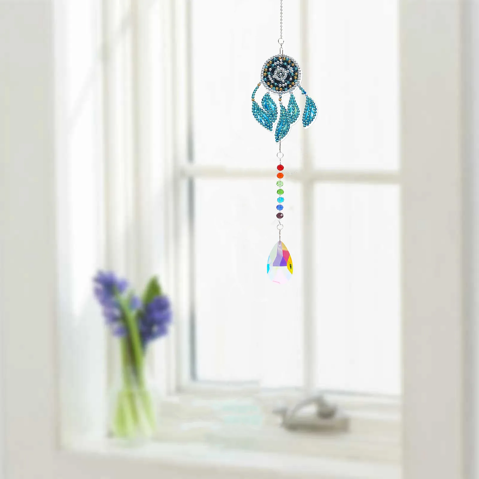 

New Diamond Painting DIY Scenery Net Pattern Campanula Acrylic Material Handicrafts Double-sided Point Drilling Wind Chimes