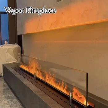 Customizable 3D LED Electric Fireplace with App Control Atomizing Mist Water Vapor Insert Neon Flame Decor for Home Decoration