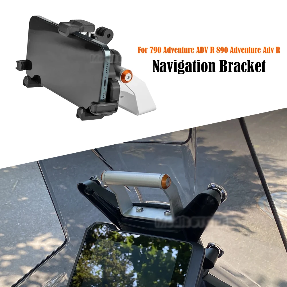 

For 790 Adventure ADV R 890 ADVENTURE Adv R 2023 2024 New Motorcycle Navigation Bracket GPS Shock Absorber Phone Bracke