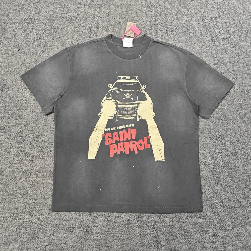 

Yao модная винтажная эстетичная стираная футболка большого размера в уличном стиле, свободная удобная повседневная одежда для мужчин