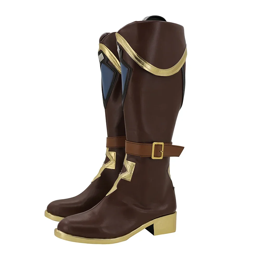 Kaeya cosplaylaarzen - Genshin Impact lederen spelschoenen, op maat gemaakt, alle maten, Halloween-kostuum