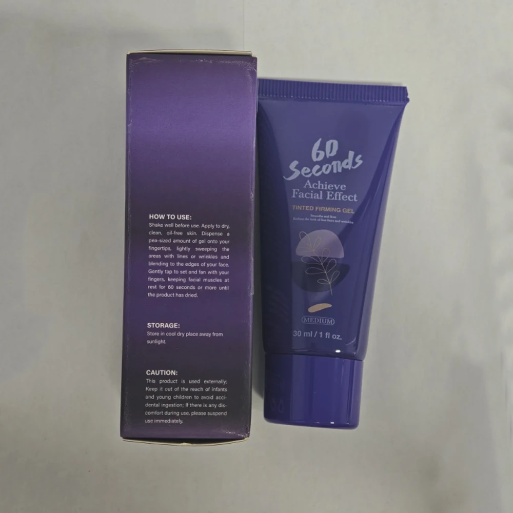 Magic 60-seconden getinte verstevigende gezichtsgel Facial Instant Lift & Tone Cream 3 tinten (licht/medium/bruin) 30 ml Vegan Face Foundation