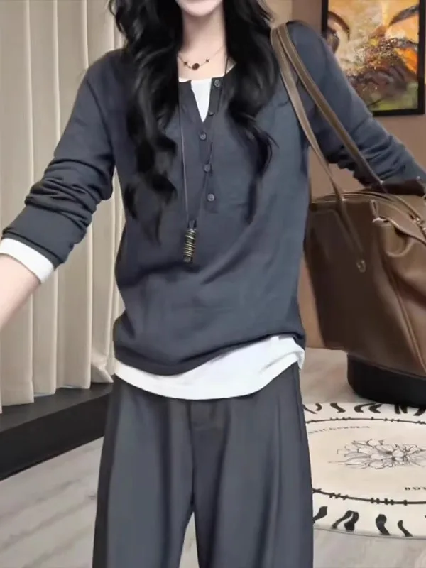 

Большие размеры, цветная футболка Blo Long Sve, женская ранняя осень, утягивающая внутренняя одежда, длина до плеч, корейский топ с прикрытием живота