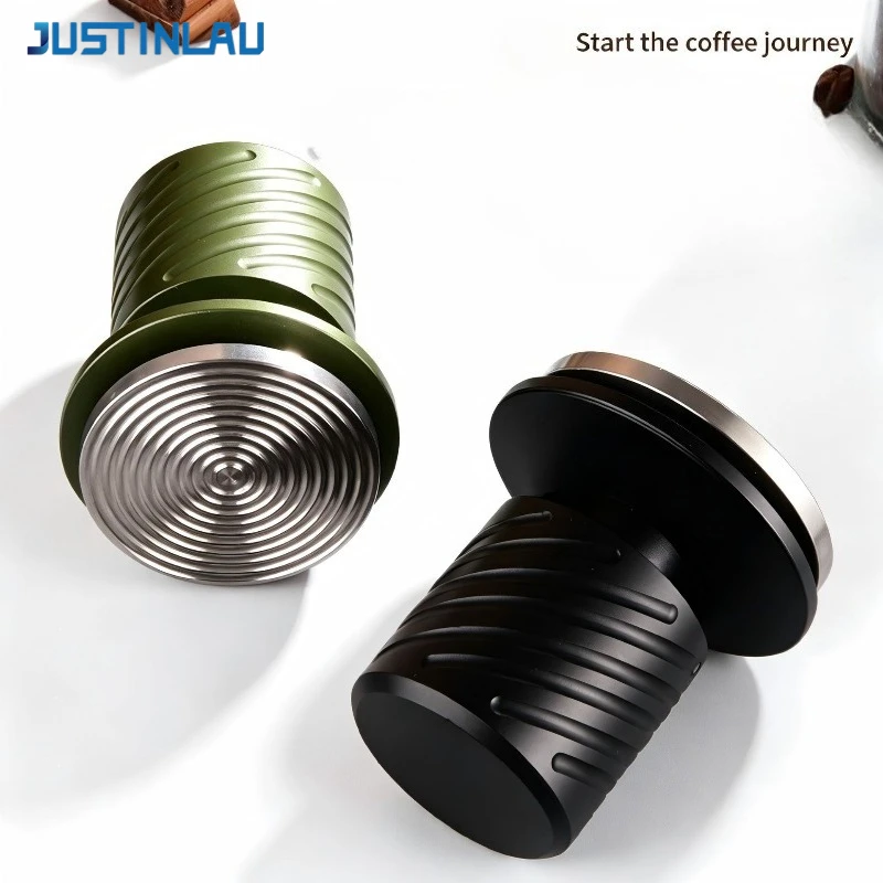 JUSTINLAU Constant Force Coffee Tamper Double Spring 30lbs Threaded Espresso Tamper 51mm 53mm 58mm Home Barista Coffee Accessory
