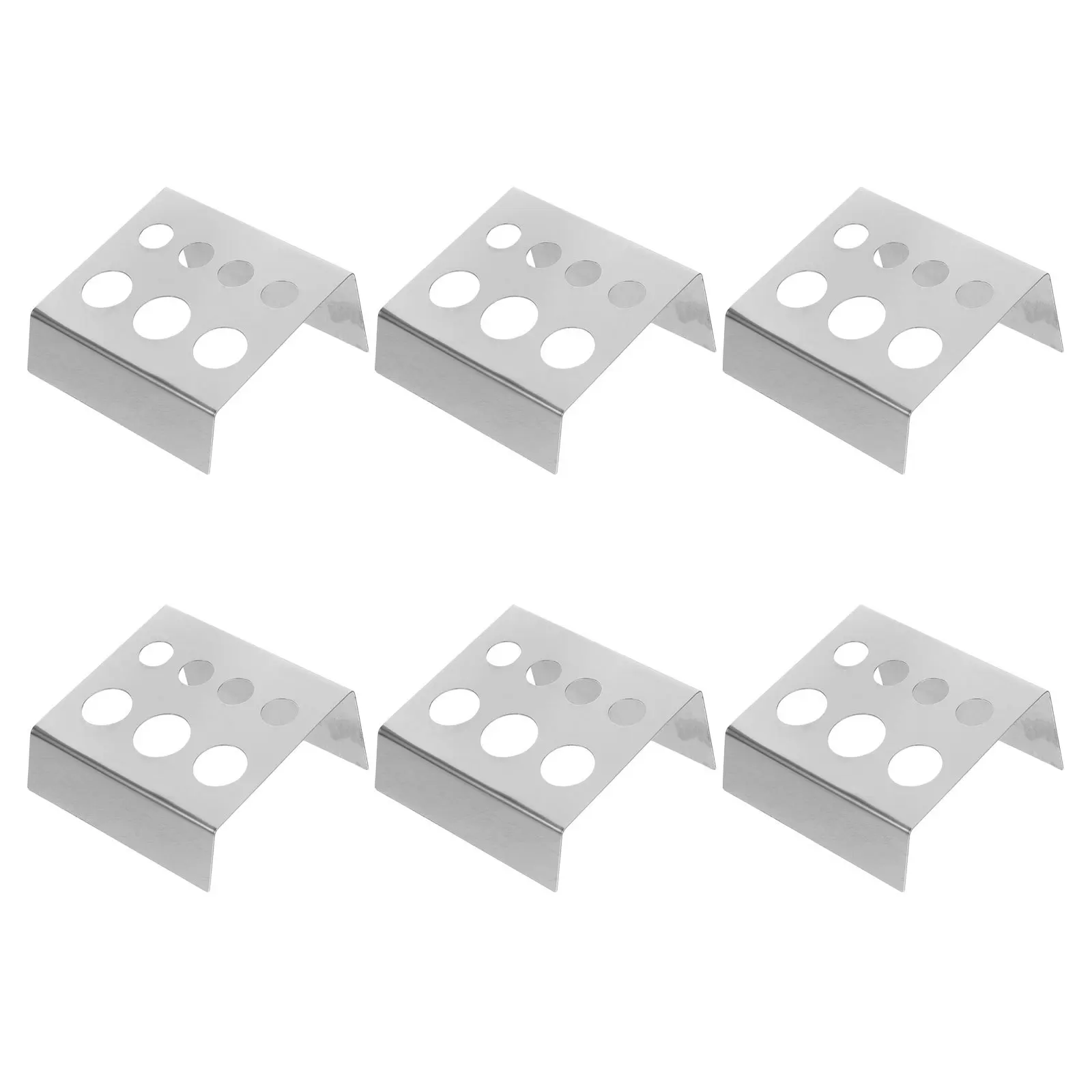 

6Pcs Stainless Steel Tattoo Ink Cup Holder Pigment Organizer 7-Hole Ink Cap Rack for Tattoo Color Mixing Supplies