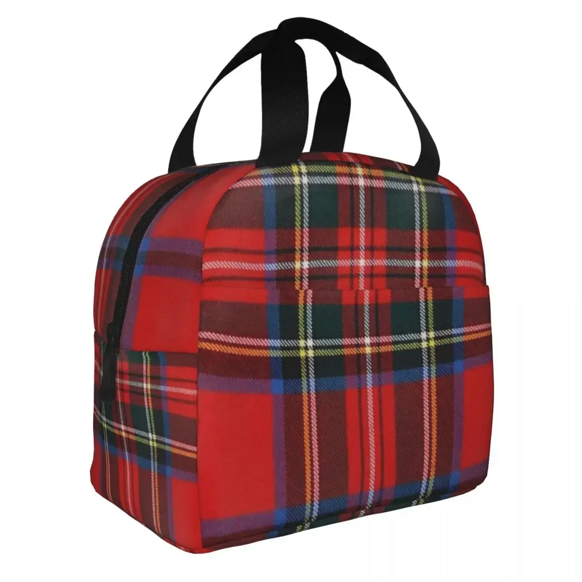 Plaid Stewart Royal Modern Tartan Insulated Lunch Bag Cooler Bag Container Christmas High Capacity Tote Lunch Box Bento Pouch