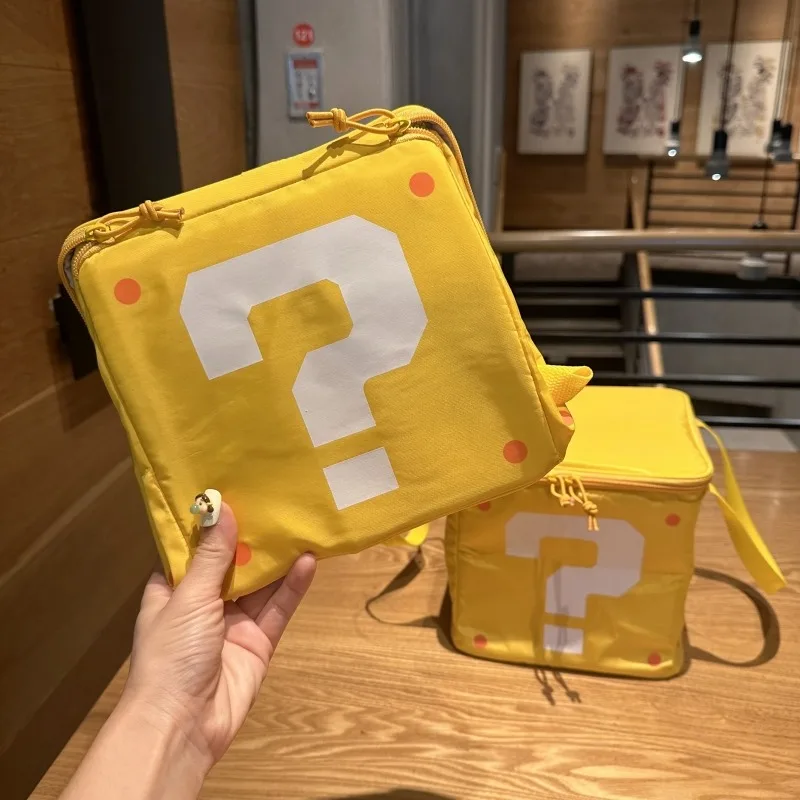 

Водонепроницаемая сумка для хранения Super Bros, портативный ланч-бокс с вопросительным знаком, термочехол для еды, большая вместительная сумка для пикника, домашний органайзер