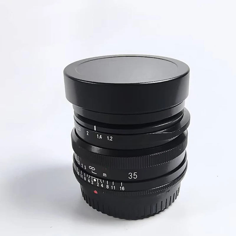 ‌ เลนส์ฮูดโลหะทรงสี่เหลี่ยมสำหรับ VOIGTLANDER NOKTON 35 มม. F1.2 และ 23 มม. F1.2 X Mount - พร้อมฝาปิดโลหะ