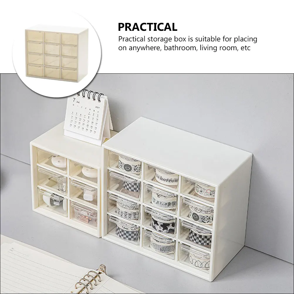 

1 Practical Dustproof Drawer Storage Box Desk ganizer Plastic Stationery Bathroom Makeup Jewelry Sewing Accessories Holder