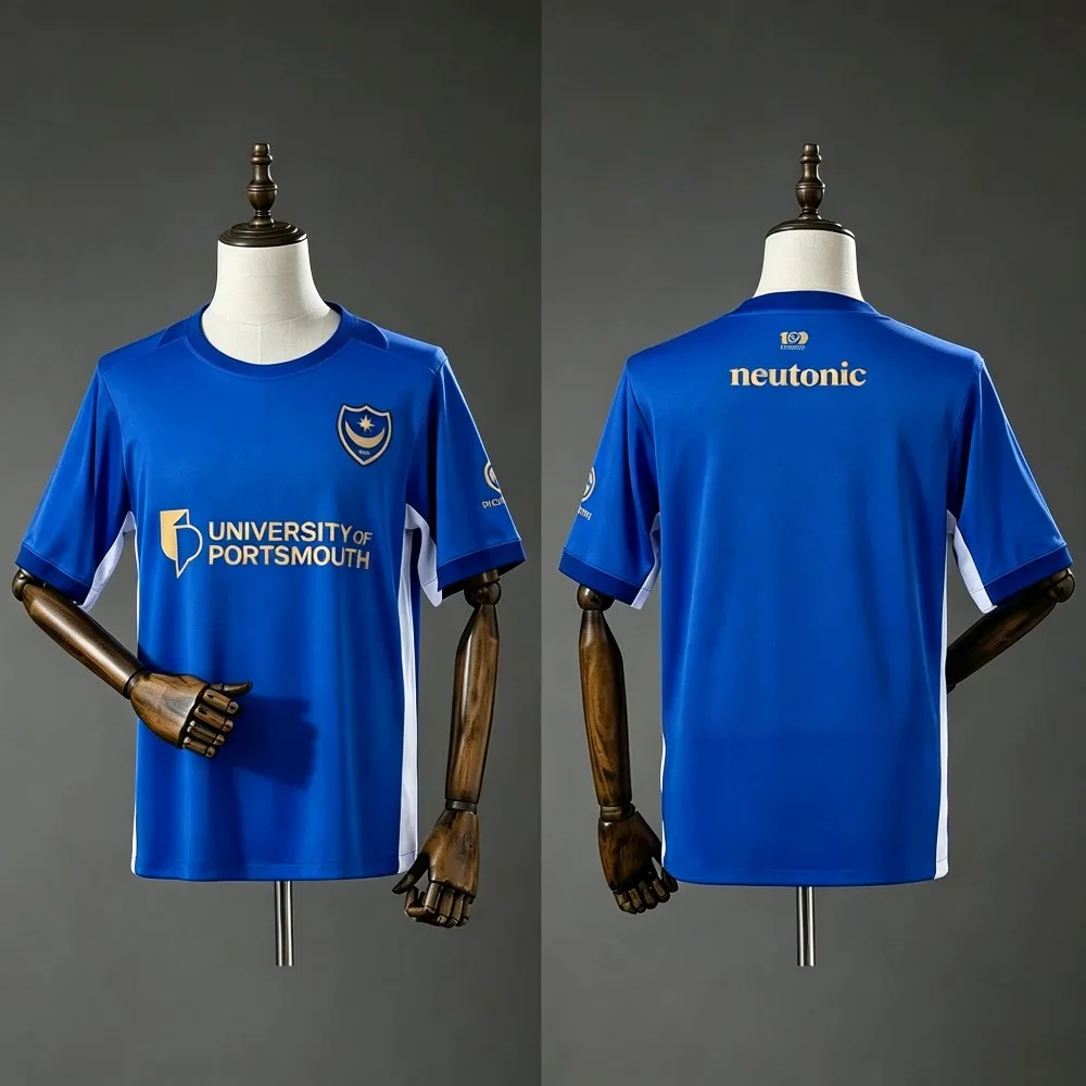 26-27 Season Portsmouth Football Jersey Men Summer New 3D Sports Fashion Tshirt Training Breathable Quick Drying Sweatshirt