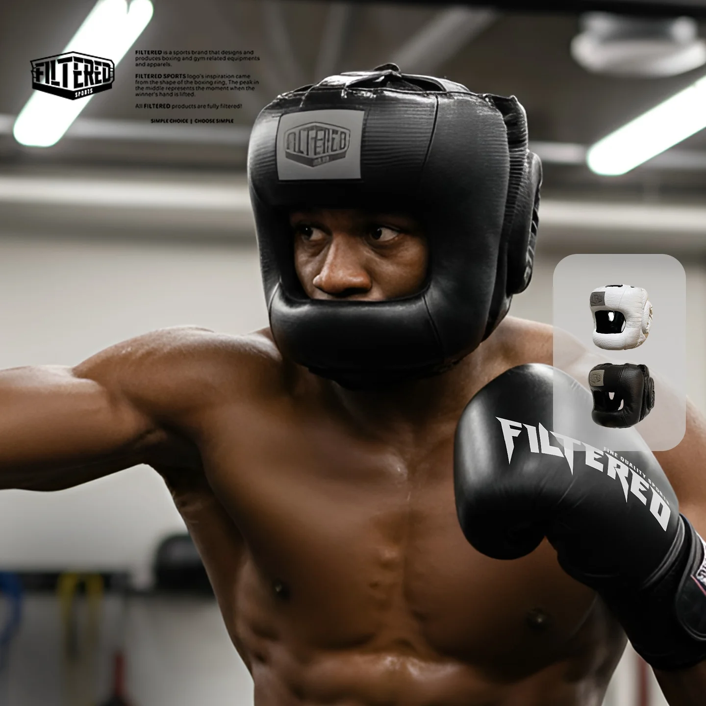 FILTERED Adult Face-bar Protection Headgear for Boxing MMA Muay Thai & Kickboxing Sparring Training Shock Absorbent Breathable