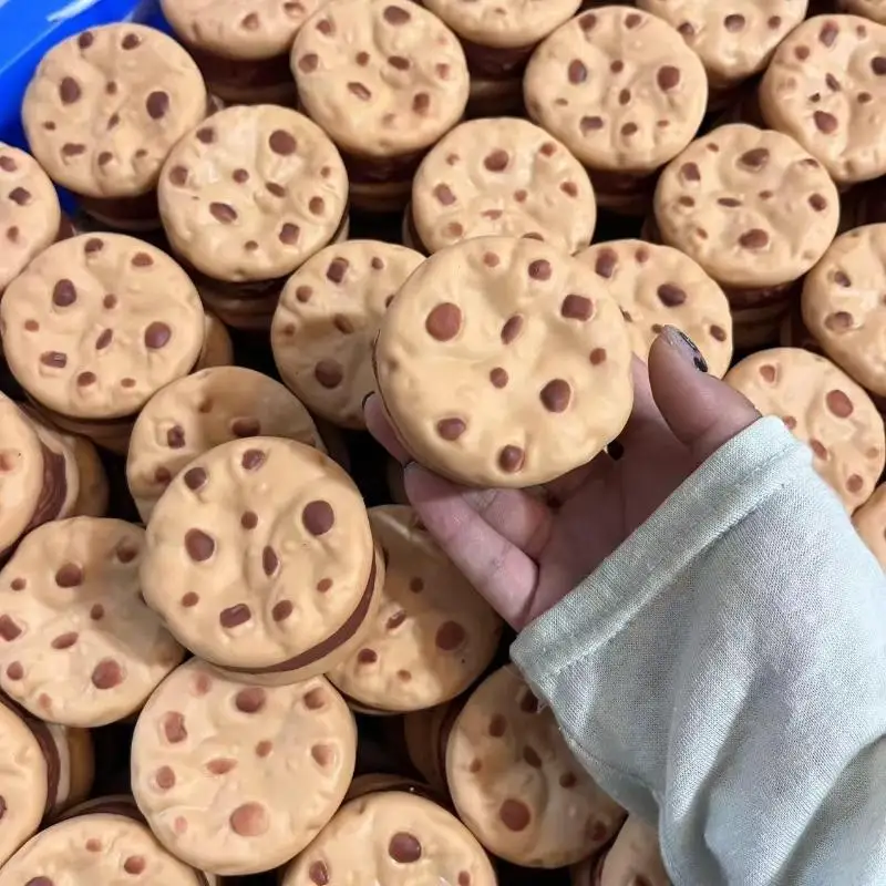 Chocolate Cookie Stress Relief Ball 1Pcs Crunchy Squeeze Fidget Toy Soft Hand Relax Gift for Birthday Party Favors