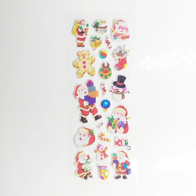 5 Sheets 3D Santa Claus Stickers DIY Scrapbook Waterproof PVC Stationery Diary Stickers Kids Children Christmas Gifts