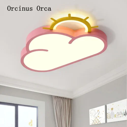 Nordic modern simple sun ceiling lamp living room dining room bedroom  cartoon creative pink cloud ceiling lamp