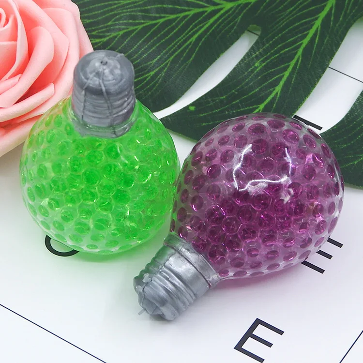 Nieuwigheid Transparante Gloeilamp Water Kraal Speelgoed Grappige Knijpbal Stress Leuke Druif Bal Zintuiglijke Speelgoed Gift Squishy Fidget