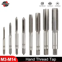 Hampton 1pc Right Hand Screw Tap Drill Bit M3 M4 M5 M6 M7 M8 M10 M12 M14 Thread Tool for Metal HSS Metric Plug Tap Hand Hands