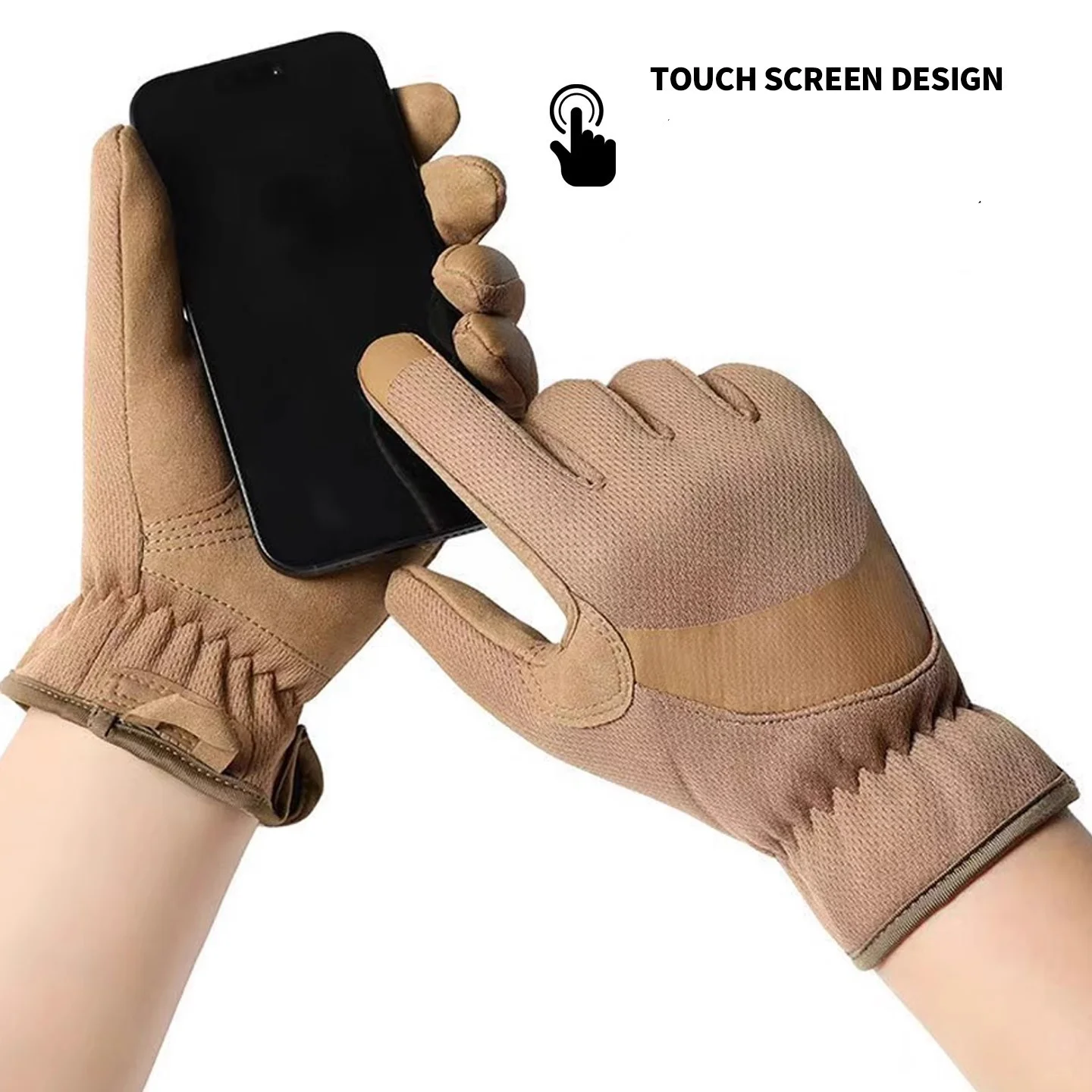 Taktische Langfinger-Handschuhe für Herren, Outdoor-Wander- und Fahrradhandschuhe, rutschfest, verschleißfest und robust, taktische Handschuhe